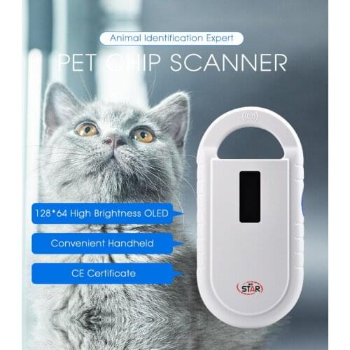 Pet chip cat reader handheld animal scanner 134.2khz+10 pcs glass capsule microchip 1.4*8mm