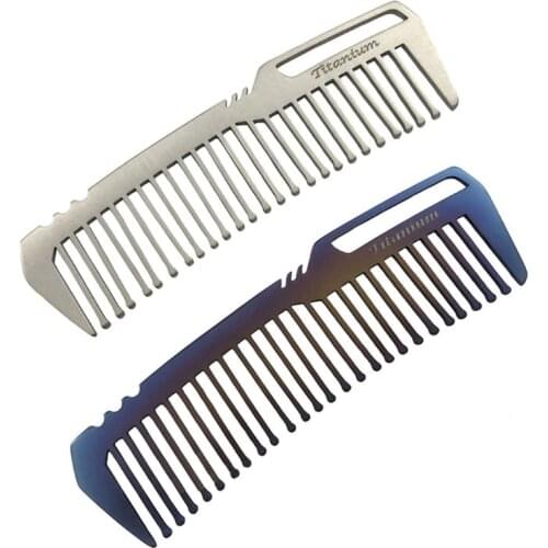 Mini Portable Titanium Alloy Comb EDC Super Light Hair Brush Outdoor Pocket Gadget Men Women Self-cleaning Tools DropShipping
