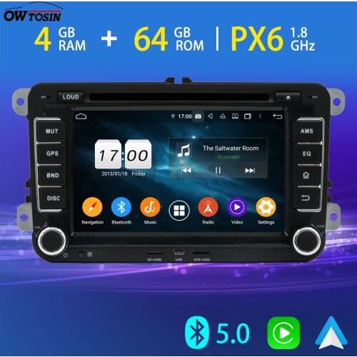 PX6 4G+64G Android 10 GPS Car Player For VW Golf Jetta Passat Polo Magotan Sharan Touran Tiguan T5 BT 5.0 Tethering 4G LTE Radio