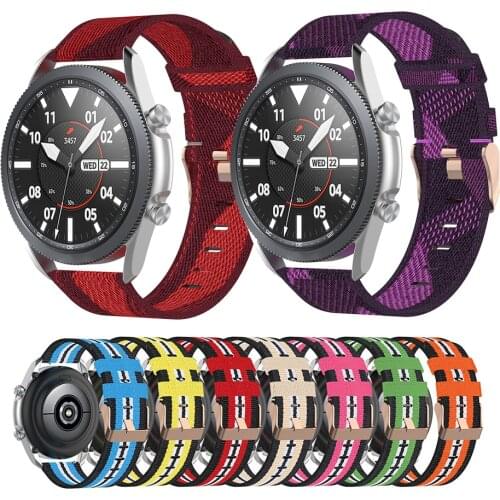 Nylon Band for Samsung Galaxy Watch 3 41mm 45mm 46mm Active 2 42mm Gear S3 Sport Strap 20mm 22mm Quick Release Watchband Canvas
