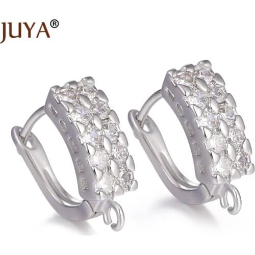 Luxury Women Earring Accessories Micro Inlay AAA Cubic Zirconia CZ Earring Hooks DIY Pearl Tassel Crystal Drop Earrings Findings