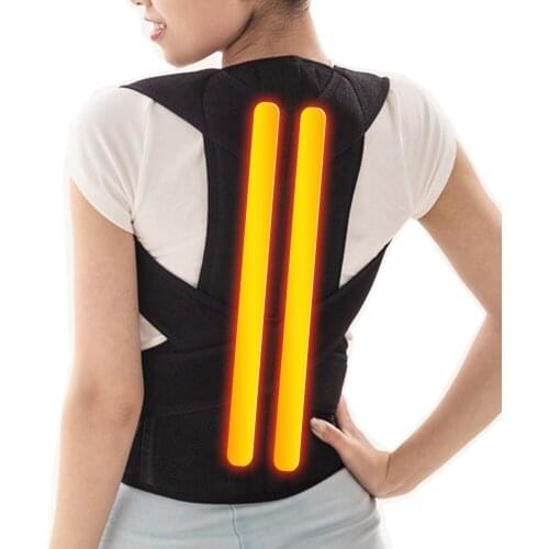 Silver Black Posture Corrector Scoliosis Back Brace Spine Corset Shoulder Therapy Support Poor Posture Correction Belt Men Women