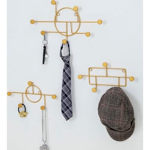 Modern Wall Hook Simple Wrought Iron Hooks Key Hanging Hat Holder Home Wall Decoration