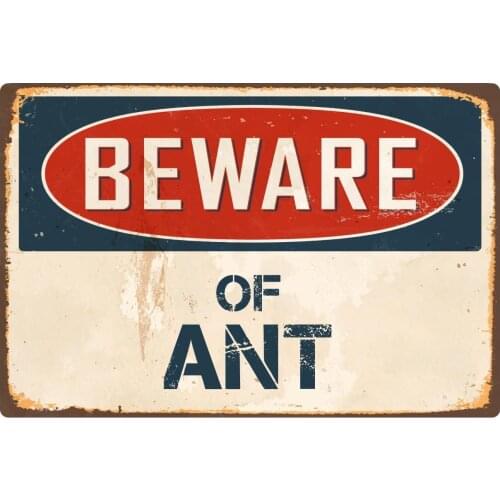 StickerPirate Beware of Ant 1 8 x 12 Vintage Aluminum Retro Metal Sign VS020