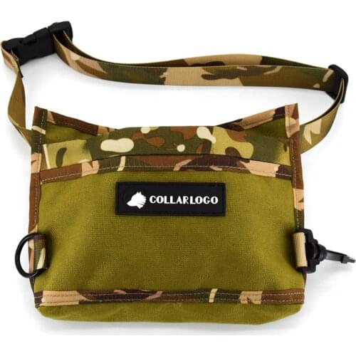 Waterproof Camouflage Oxford Fabric Dog Treat Pouch Handy Pet Training Waist Bag with Fast Spring Hinge Front Pocket Carry Treat