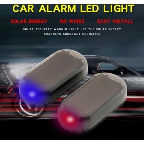Strobe Signal Security System Universal Flash Warning LED Light Alarm Lamp Car Solar Power Simulation Fake Anti-theft Caution