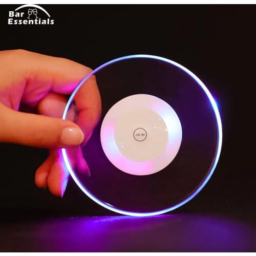 LED Bar Luminescent Bar Mat And Round 7 - Colored Cup Pad KTV Light Base Gravity Induction Battery Bar Tools