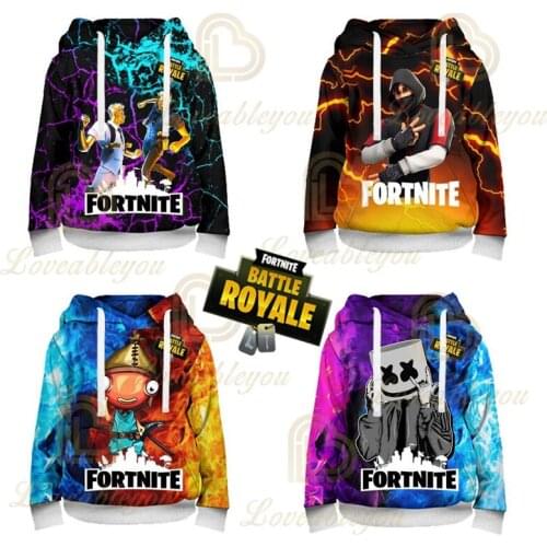 Fortnite Cartoon Star and Sandy Tops Teen Clothes Shoot Kids Sweatshirt Hero Battle Royale 3D Hoodie Boys Girls Harajuku Jacket