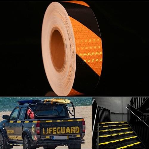 5cmx10m/Roll Waterproof Self-Adhesive Warning Caution Conspicuity Tape For Trucks Trailers Car Park