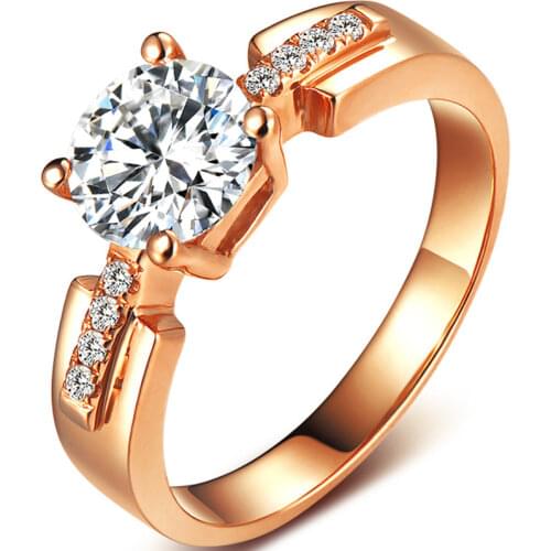 Real 925 Sterling Silver Rose Gold Ring Women Original Design Luxury Exquisite Elegant Engagement Wedding Anniversary Party Gift