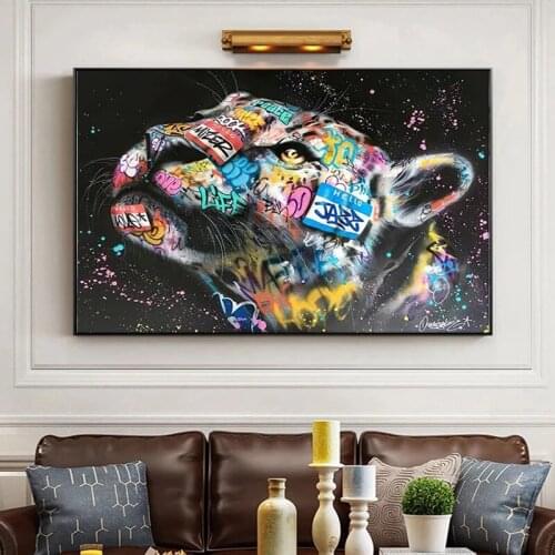 Animal Graffiti Art Lion Canvas Painting on the Wall Art Prints Posters Wall Pictures for Living Room Home Wall Cuadros Decor