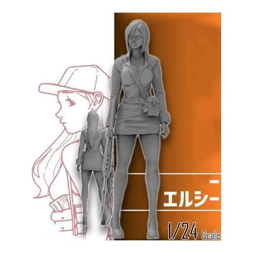 1/24 75MM modern girl ancient -- stand summer Resin figure Model kits Miniature gk Unassembly Unpainted