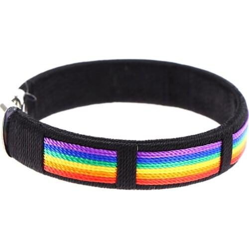 1PCS Fashion Rainbow String Bangle & Bacelet Charms Open Cuff Braclet For Men Women Jewelry