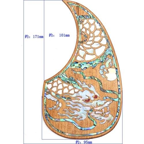 1PC Folk Acoustic Guitar Pickguard Top Quality Self-adhesive Pick Guard Sticker for Guitar Accessories Maple inlaid with shell