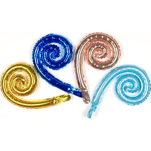 10pcs Colorful Spiral Wave Foil Balloon Birthday Wedding Party Modeling Decoration Supplies Balloons Kids Toy Curve Air Ball