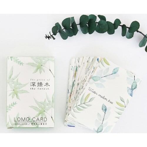 28 sheets/Set Green Plant leaves Mini Postcard /Greeting Card/Message Card/ Kids Gift Postcard Kawaii Stationery