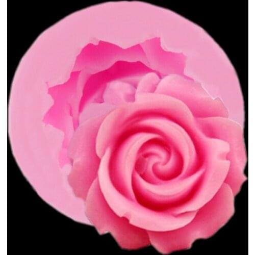 3D Flower Bloom Rose shape Silicone Fondant Soap Cake Mold Cupcake Jelly Candy Chocolate Decoration Baking Tool Moulds Cheaper