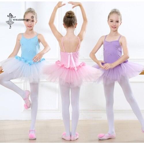 Ballet Dress Dance Dress Tutu Dress for Girls Kids Children High Quality Short Sleeves Tulle Dance Wear Ballet Performance Skirt