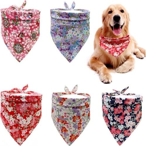 Pet Bandanas Decorative Collar For Holiday Party Dog Scarf Neckerchief Washable Japanese Style Bibs