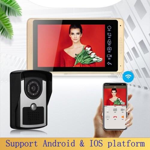 Wireless Video door bell with monitor 7inch wired video intercom home security system with Infrared camera