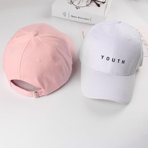 White Pink Summer Baseball Caps Cotton Mens Hats Letter Solid Adult Baseball Caps Black White Pink Caps Unisex Casual Hats