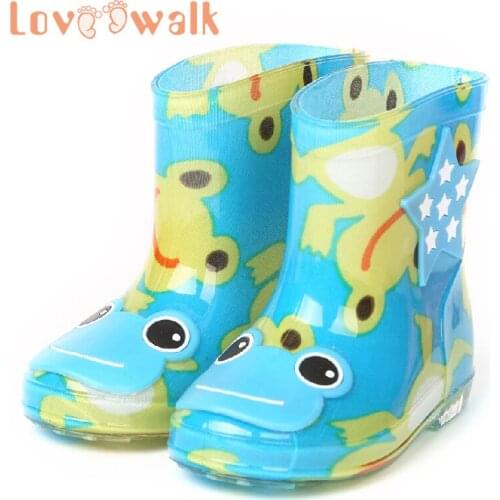 Little Kids Boys Shoes Rainboots Lovely Frog Rabbit Baby Boots Girls High Quality Plastic Boots Waterproof Children Rain Boots
