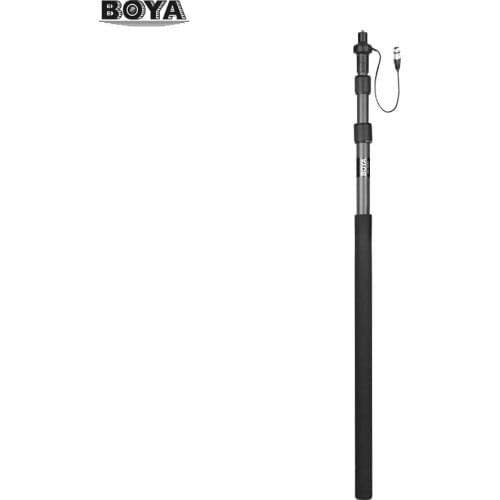 BOYA BY-BP25 Carbon Fiber Boom Pole with Internal XLR Cable for Shotgun Microphone Holder Boom Arm Extend 8.2ft