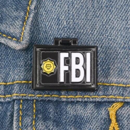 Mulders wallet Enamel Pin Flip Cover FBI The Springfield Files Brooch badge Lapel pin Denim Jeans shirt bag Cartoon Jewelry Gift