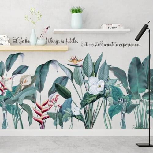 North Europe plant fresh ins wind wall paste Plant bedroom decorative wallpaper Self adhesive wallpaper for bedside background