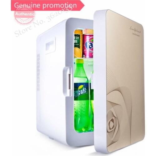 Genuine Promotion 20L Stainless Steel Mini Home Car Fridge Cooler Tempered Glass Door 0-65 Celsius Hot & Cold Refrigerator