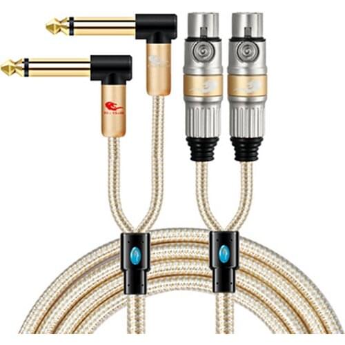 Dual 1/4 inch TS Mono 6.35mm Male to 2 XLR Female Audio Cable Mixer Amplifier Guita Stage Keyboard Home Theater System Cords