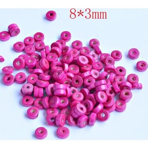 FLTMRH DIY Fashion Jewelry Accessories Wood Beads 8*3MM Flat Round Shape Wheel Beads Bracelet Department