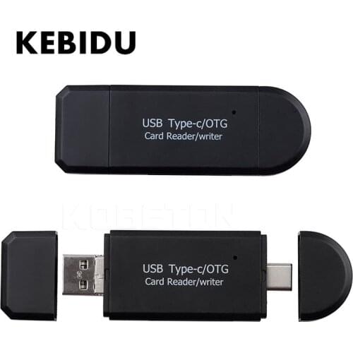 KEBIDU 3 In1 OTG Type-C Card Reader USB A USB 2.0 Micro USB Combo To 2 Slot TF SD Type C Card Reader For Macbook Smartphone PC