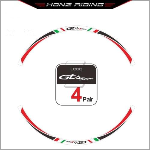 For Vespa Sei Giorni GTS 300 300ie Touring Rim 12" Wheel Reflective Sticker Kit