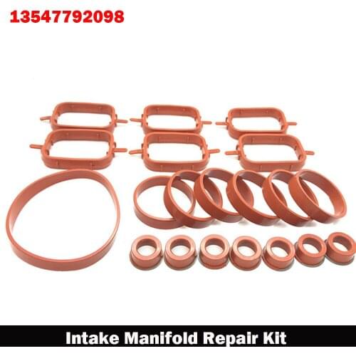 20PCS Car Rubber Intake Inlet Manifold Seal Gasket Repair Kit For BMW E87 E46 E90 E91 E92 E93 E39 M57 1161779019813547792098