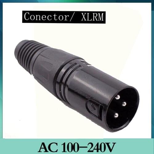5pc Connector / XLRM connector can be soldered for DIY E-bike replacement battery 3 pins black XLR connector microphone connecto