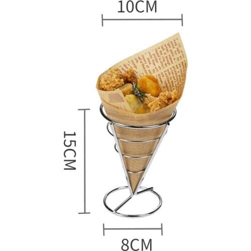 Wrought iron fried chicken fries rack cone stainless steel fried chicken rack snack rack special tableware