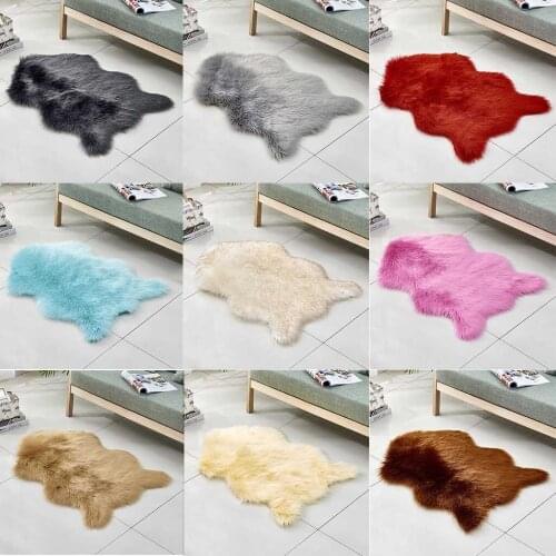 Sheepskin Rug Wool Imitation Mat Carpet Pad Anti-Slip Chair Sofa Cover For Bedroom Home Decor Rugs for Bedroom Faux Fur Rug J50