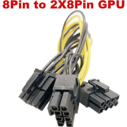 MB Power GPU Male 8P to dual Male 6+2Pin graphics card power supply cable mining graphics card expansion 18AWG 20cm PCIE