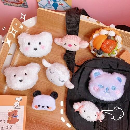 Fashion Plush Brooch Pins for Woman Girls Cute Brooches Cartoon Bear Sheep Brooches Hat Clothing Jewelry Accessories Gift