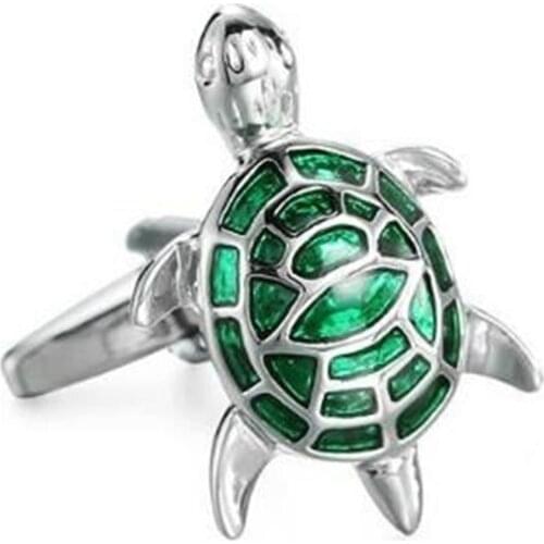 Fashion Women Men Cartoon Alloy Turtle Suit Shirt Sleeve Button Cufflinks