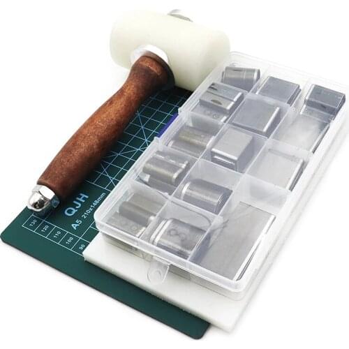 Leather Punching Tool Set Shaped Style Hole Hollow Punch for Handmade DIY Leather Craft Belt Phone Holster, Shape Mold Die Set