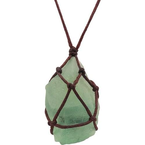 Hainon Natural Stone Irregular Winding Chain Pendant Necklaces Blue Green Stone Necklace Party Jewelry Accessories For Female