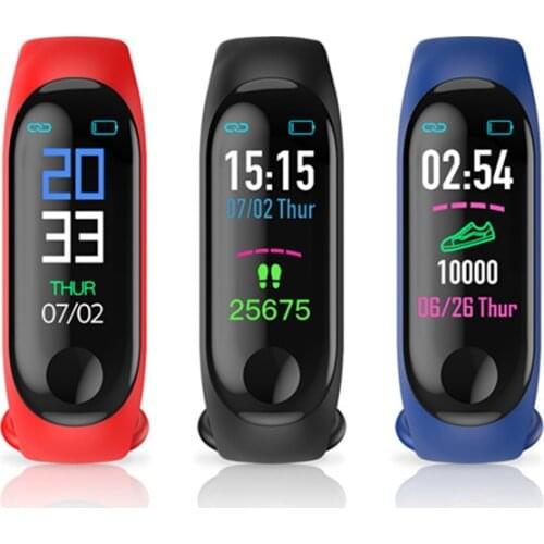 Running Pedometer M3 Plus Blood Pressure Monitor Heart Rate Fitness Tracker Smart Bracelet Step Counter Waterproof Pedometers