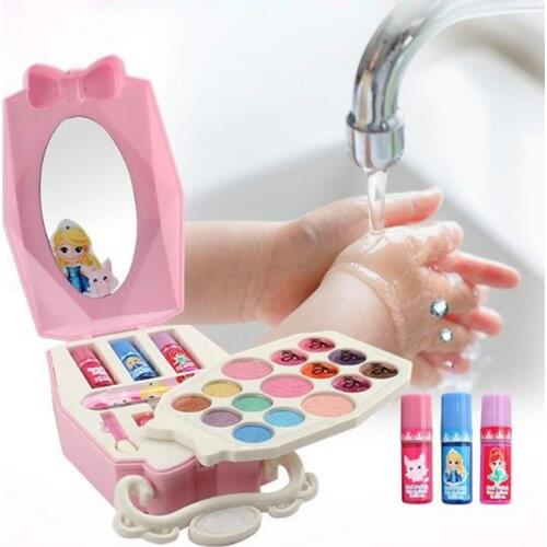 Fairy Tale Design Multi-Layer Makeup Case Cosmetic Set Palette Girls Play Toy Non-toxic Washable Beauty Makeup Box Baby Toy Gift