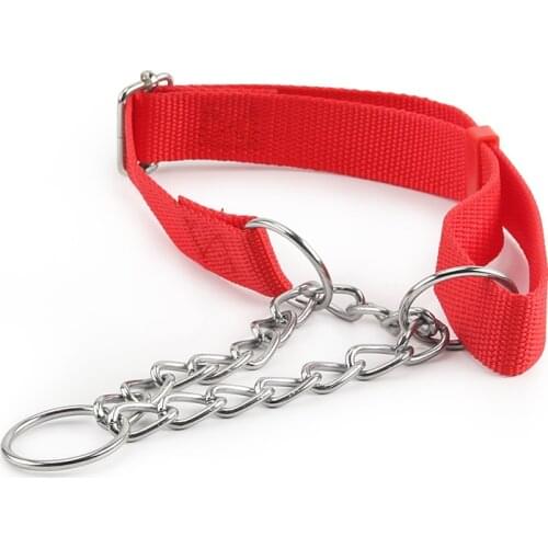 Nylon Chain Dog Training Collar Martingale Pet Collars for Medium Large Dogs 4 Colors Dog Collar Red Blue Black Green