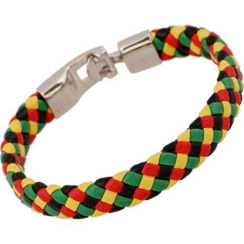 Unique Design Neon Multicolor Ethnic Fashion Vintage Alloy Genuine Leather Women Bracelets Cuff Bangles Men Jewelry Accessories