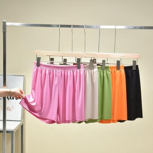 Rayon Shorts Sleep Bottom Women Home Pajamas Soft Slip Summer Casual Short Candy Color Pant Big Size kPaCotAkoWka