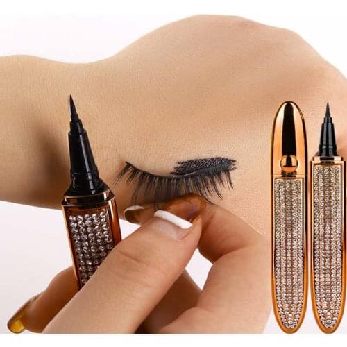 Magic Self Adhesive Lashes Eyeliner Long Lasting No Glue Non Blooming Quick Drying Eyelashes Sticking Eye liner Pencil 6 color