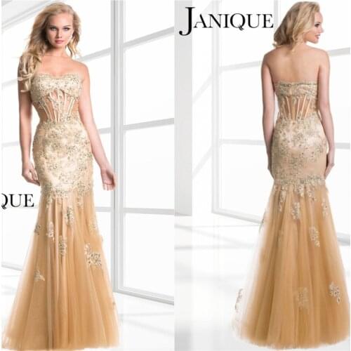 Golden Beading Lace Applique Sweetheart Off the shoulder Long Mermaid Prom Dress Custom Made a-a24